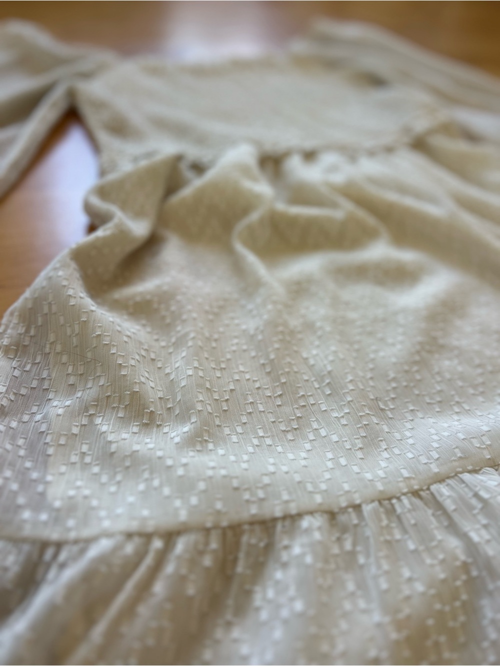 Chelsea28 Cream Swiss Dot Smocked Mini Dress - Picture 11 of 12